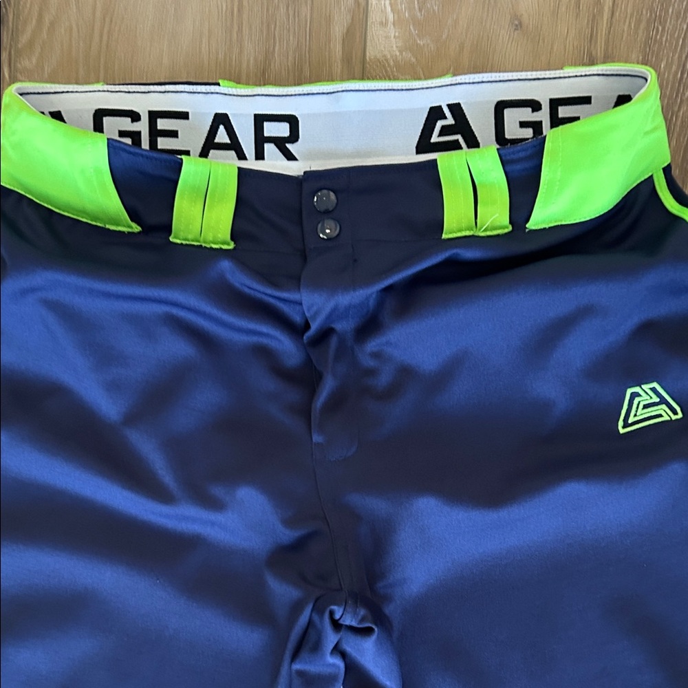 Men's Navy and Neon Green Joggers